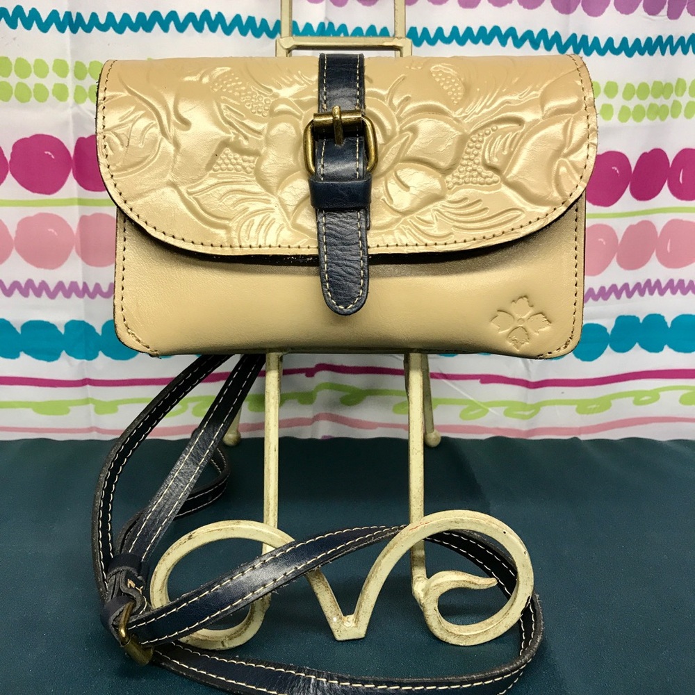PATRICIA NASH TOOLED”ROSE”TORRI LEATHER CROSSBODY